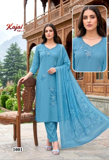 Desi kudi kajal 3 kurti manufacturer in surat